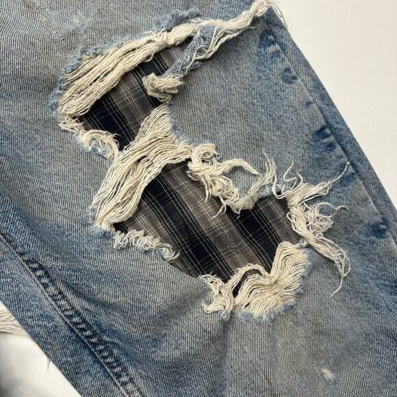 Vintage Carhartt Destroyed Distressed Flannel Lined Workwear Jeans 34 x 36 - Picture 5 of 12